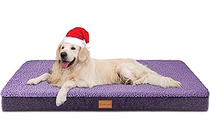 Patas Lague Orthopedic XXL Dog Bed for Extra Large Dogs 48''X30'', Egg Crate Foam Big Large Dog Beds with Removable Washable Cover,Waterproof Pet Bed Mat, Purple