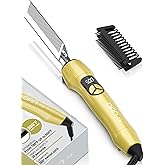 180°F-500°F Electric Hot Comb for Wigs & Black Women Hair,110-240V,Gold | Anti-Scald Titanium Electric Pressing Combs for Lac