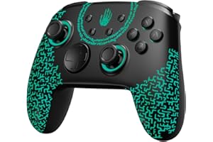 Firefly™[Luminous Pattern] Switch Pro Controller Wireless Compatible with Nintendo Switch/OLED/Lite, FUNLAB Bluetooth Remote Gamepad with 7 LED Colors/NFC/Paddle/Turbo for Zelda Fans - Ultrahand Black