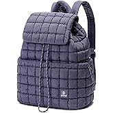 DOYOGI Quilted Backpack for Women, Lightweight Travel Gym Bag, Hiker Pack Drawstring Padding Backpacks, Puffer Travel Bag for Casual Daypack(Purple)