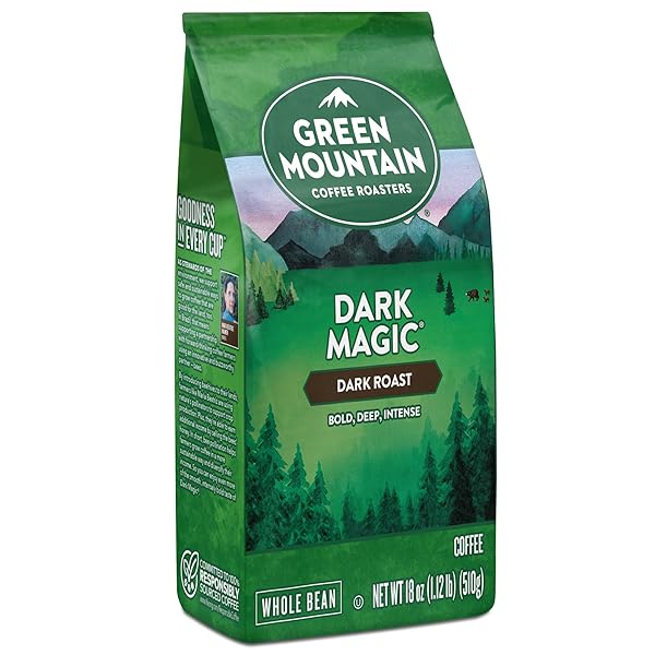 GREEN MOUNTAIN COFFEE ROASTERS DARK MAGIC, WHOLE BEAN COFFEE, BAGGED 18 OZ