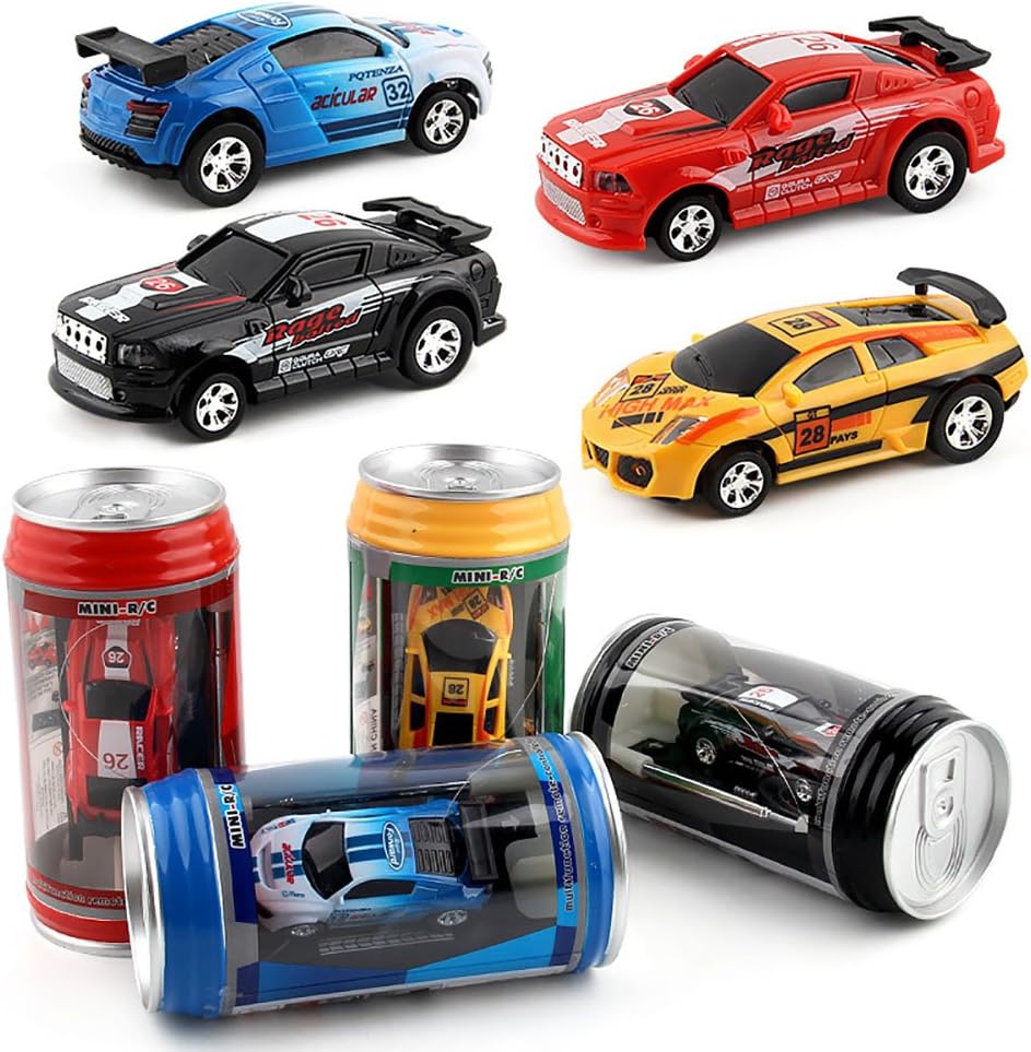 RENNICOCO Mini Speed RC Radio Remote Control Micro Coke Can Racing Car Toy