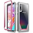 Poetic Guardian Series Case Designed for Samsung Galaxy A70 Case, Full-Body Hybrid Shockproof Bumper Cover with Built-in-Screen Protector, Pink/Clear