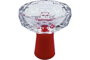 AGSDGAWD Hookah Bowl Diamond-Shaped Glass Shisha Bowl High-Temperature Resistant Compatible with Heat Management Systems Elevate Your Shisha Experience (Color : Red)