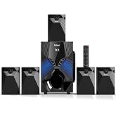 Bobtot 1000W Peak Surround System 8 inch Subwoofer Home Theater Systems | 5 Wired Satellite Audio Speakers 5.1/2.1 Channel Surround Sound Deep Bass Support ARC Optical Bluetooth Karaoke Input
