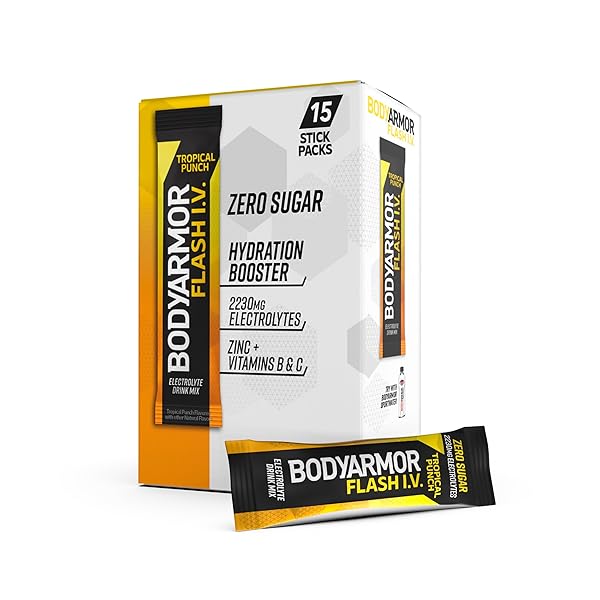 BODYARMOR FLASH IV ELECTROLYTE PACKETS, TROPICAL PUNCH –...