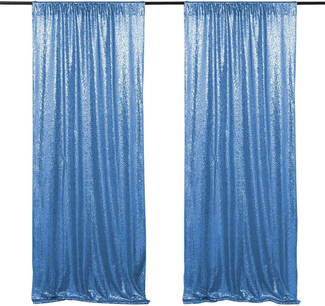 Sparkly Baby Blue Sequin Backdrop Curtains 2 Panels Wedding Backdrop Party Photography Background 2FTx8FT … - Image 5