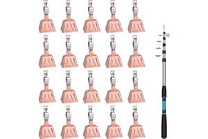 20pcs Fishing Bells for Rods, Fishing Bite Alarm with Clamp Fish Alert Bells for Angling Rod Tips