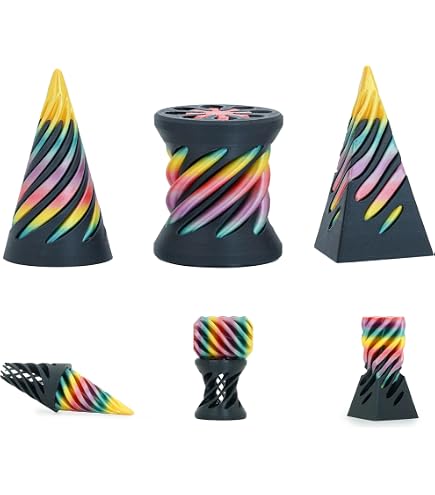 Lot De 4 Jouets Anti-Stress En Spirale 3D – Fidget Fractal En PLA, Pour Enfants Et Adultes