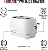 Haden Heritage White 2 Slice Toaster with 6 Browning Controls view 2