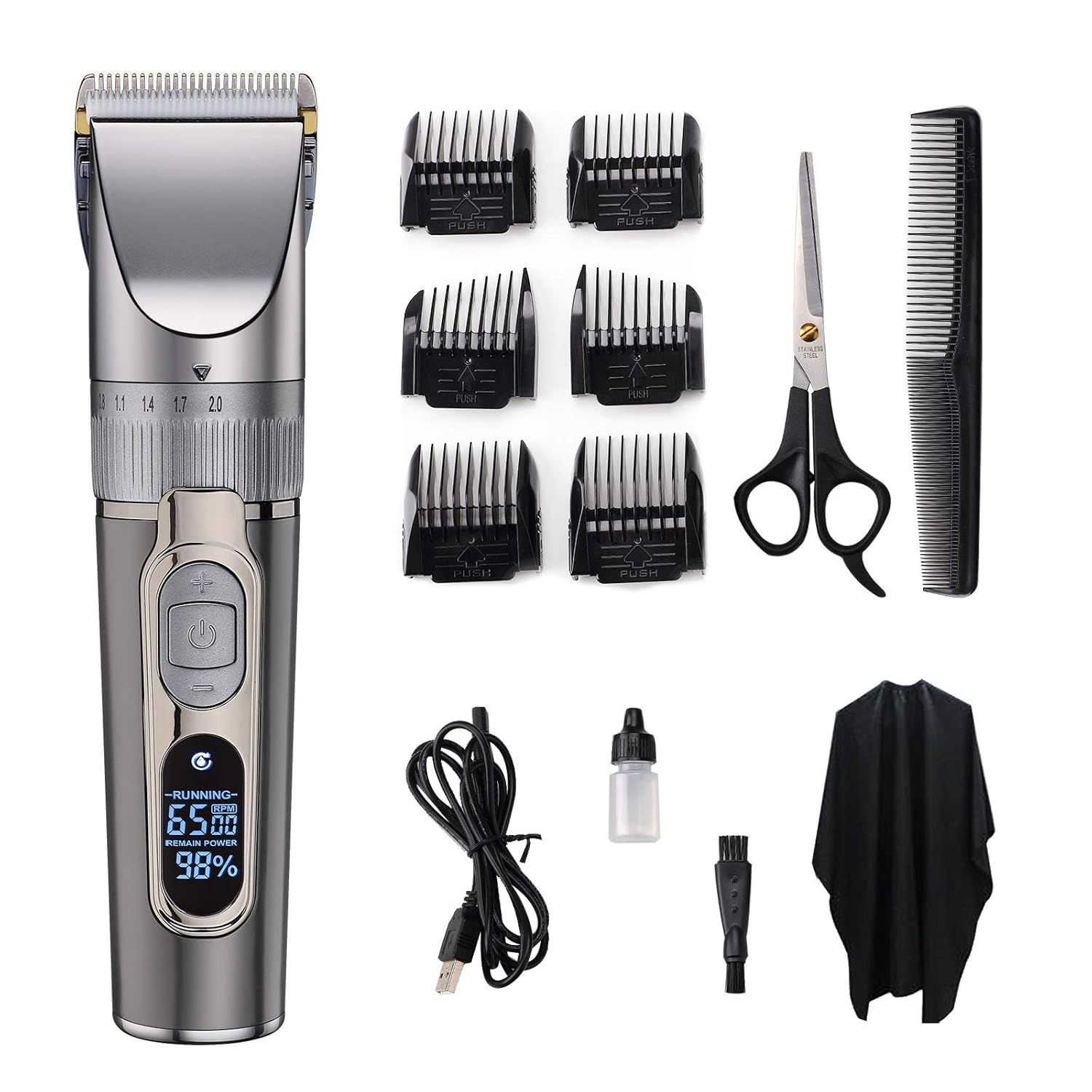 philips series 5000 hair clipper with titanium blades including beard and hair combs