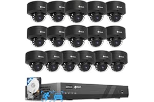 FORCOVR 4COVR PoE 4K 16 Channel Security Camera System for Business, Human Vehicle Detection, 16x 8MP IK10 Vandal-Proof IP67 Dome Commercial IP Camera Night Vision, 16CH NVR 4TB, 24/7 Recording, LY54AB8M1616