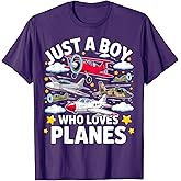 Aircraft Lovers Just A Boy Who Loves Planes Airplane T-Shirt