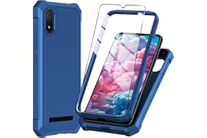 Mocotto for Cloud Mobile Stratus C8 Phone Case with Tempered Glass Screen Protector,Slim Soft Silicone Full-Body Protective Cover (Cloud Mobile Stratus C8,Blue)