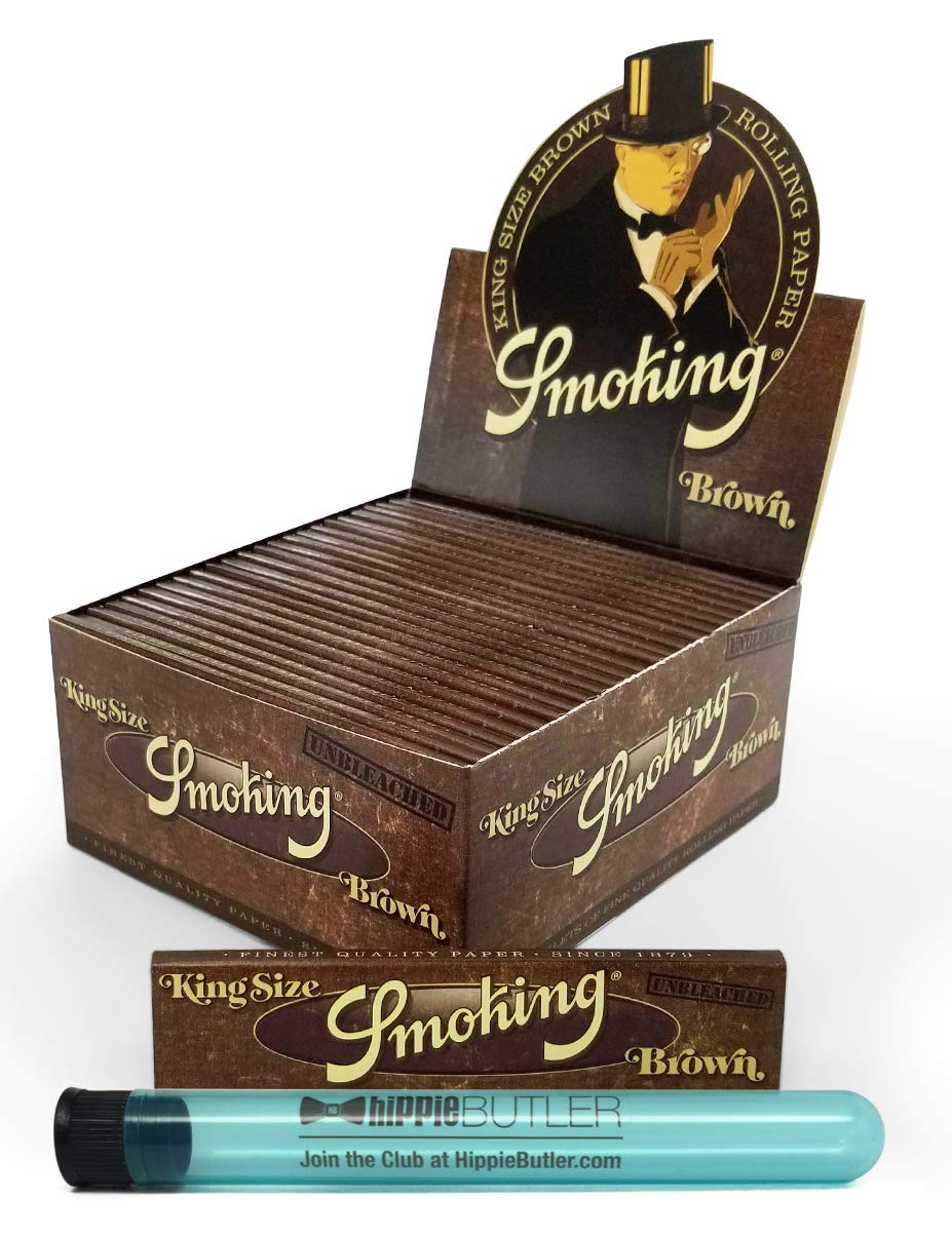 Smoking Brown King Size (50 Packs/Box) with Hippie Butler XL KewlTube