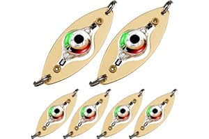 QualyQualy Fishing Lures for Bass Trout Deep Drop Fishing Lights LED Fishing Spoons Underwater Flasher Trolling Lures