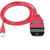 Washinglee 409 OBD2 Diagnostic Cable for VW Audi Skoda and Seat, Built in FT232RL and 2 Real 9241A Chips, Compatible for VAG KKL 409, Driver/APP Must Be Installed