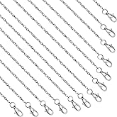 Lemonkey 24 Pack Necklace Chains Bulk,Silver Plated DIY Cable Link Chains for Jewelry Making 18 Inches
