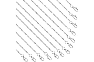 Lemonkey 24 Pack Necklace Chains Bulk,Silver Plated DIY Cable Link Chains for Jewelry Making 18 Inches