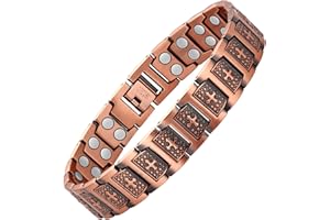 Jecanori Pure Copper Bracelet for Men, Magnetic Cross Bracelets for Men with 3500 Gauss Magnets, Mens Pure Copper Bracelet