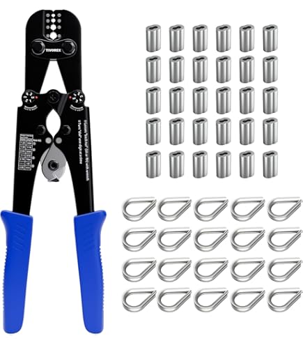 Cable Crimping Tool Wire Rope Crimping Tool, With 500 Pcs Sizes