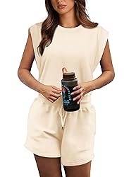 OFEEFAN Rompers for Women 2025 Cap Sleeve Trendy