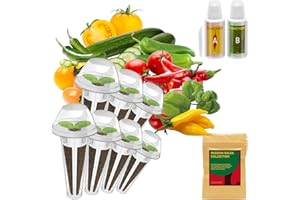 LYKOCLEAN Red Heirloom Cherry Tomato Seed Starter Pod for AeroGarden, idoo, Ahopegarden Hydroponics Garden, 7-pods (350 Seeds+, Include Red Chili/Purple Bell/Green/Yellow Pepper, Golden/Red Cherry Tomato)