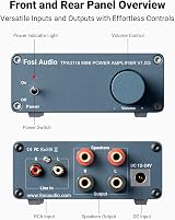 Fosi Audio V1.0G 2 Channel Amplifier 50W x 2 TPA3116D2 19V Power Supply view 6