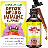 MEGNETA Zeolite Detox for Kids - Heavy Metal &amp; Toxin Cleanse Liquid Drops | Triple-Action Neuro &amp; Immune Support with Clinoptilolite, Chlorella &amp; B12 for Speech &amp; Language Development, Berry Flavor