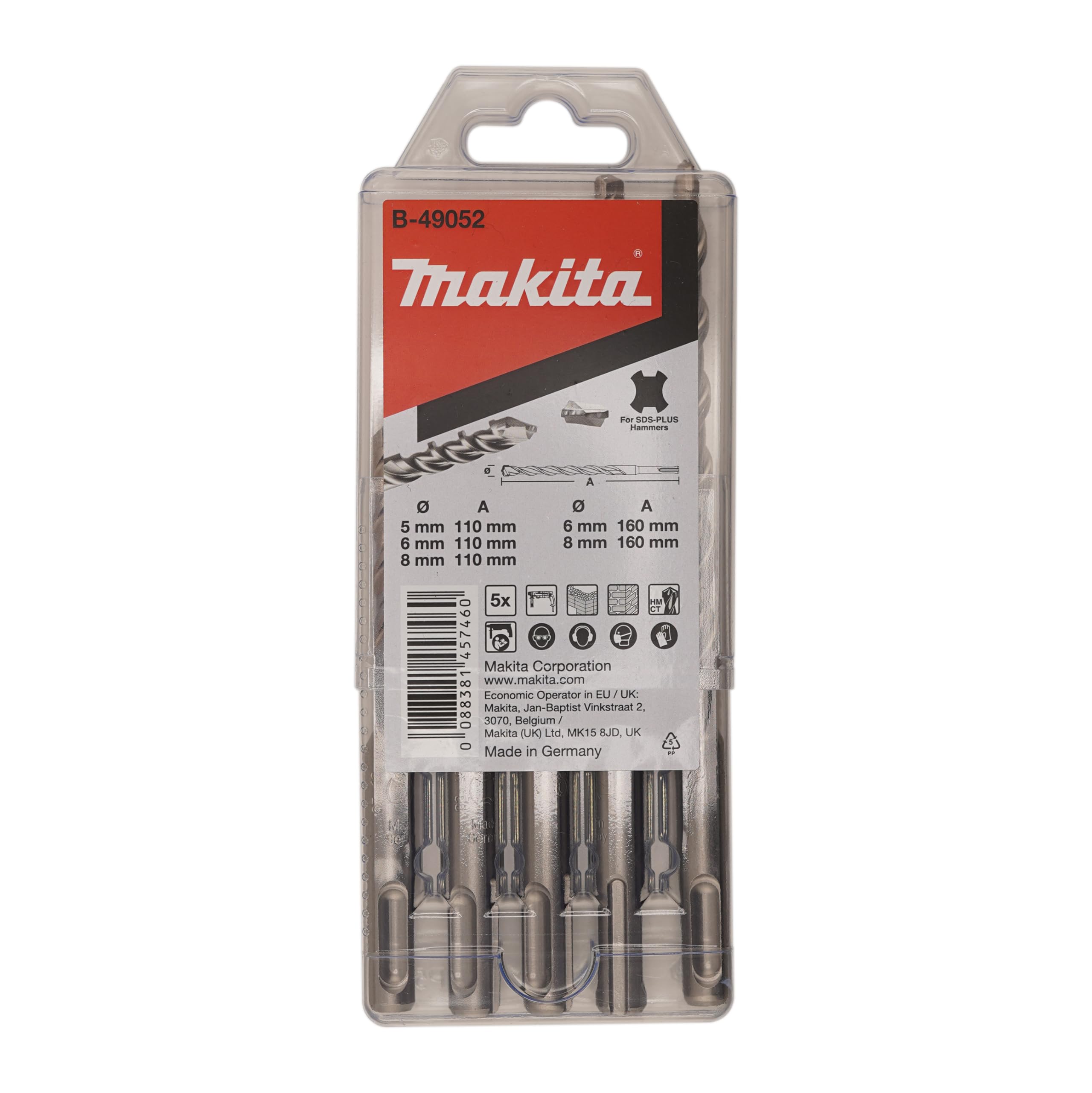 Makita SDS-VPLUS Drill Set, Number 2, 5 Pieces, B/49052