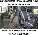 BAAZ Universal Van Seat Covers 2+1 3D Stripe Black Grey Front Driver Passenger view 3