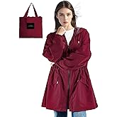 SOPPY Women Waterproof Raincoat Ladies Rain Jacket with Hood, Lightweight Unisex Rain Coat Windbreaker Trench