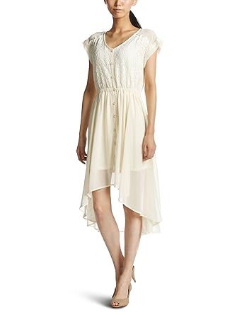 Amazon ミスティウーマン Mysty Woman シフォン レース 切替前上り