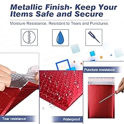 Metallic Matte Red Bubble Mailers Mailing Padded