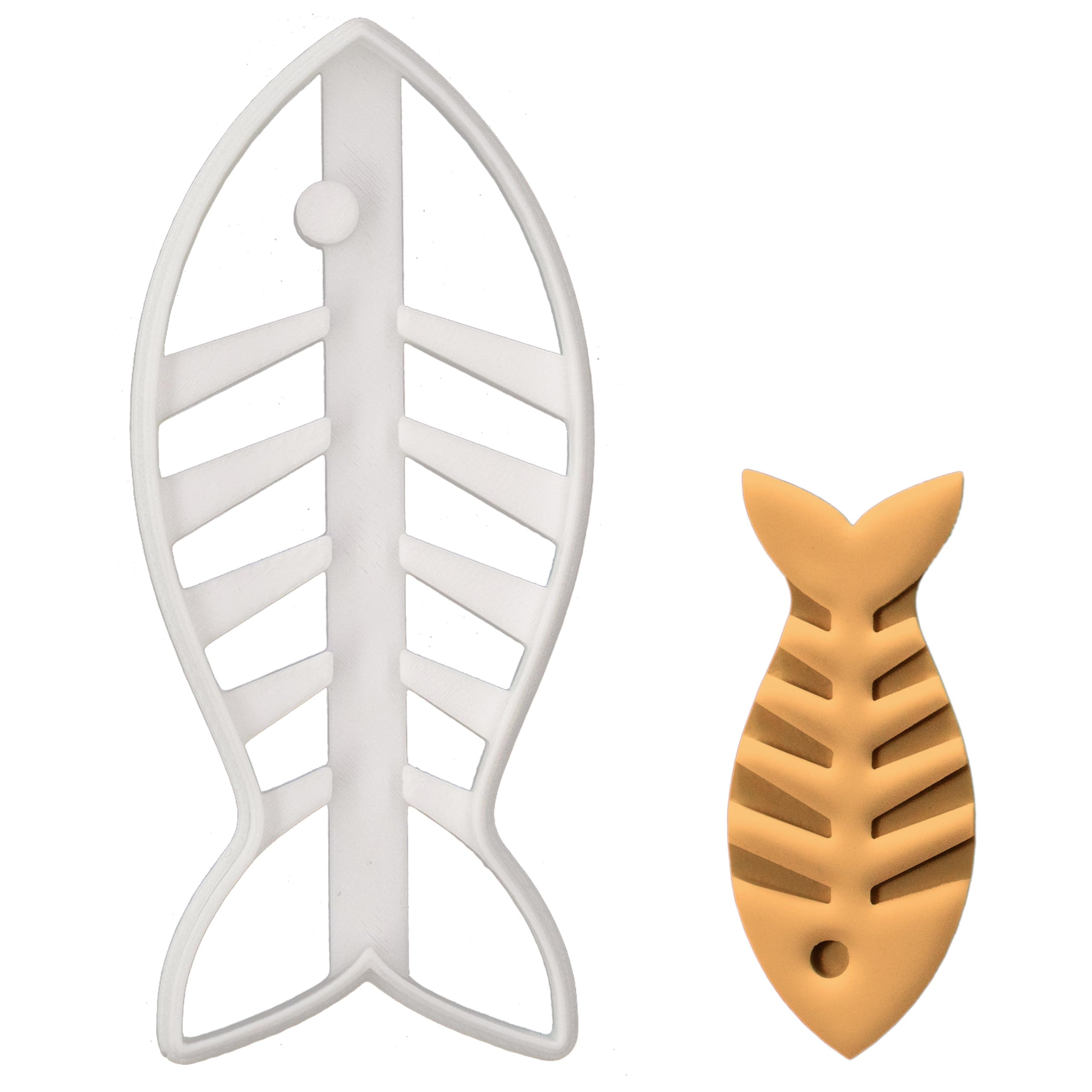 BAKERLOGY Fish Bone Cookie Cutter - Detailed Biscuit Cutter Design for Baking and Crafts, Ideal on Fondant, Dough, Clay