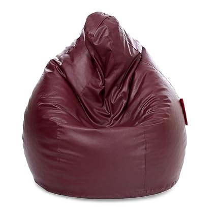 Nexis Sundry Leatherrete Furniture Bean Bag Cover without Filers (XXXL, Maroon)