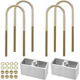 Racewill 3 inch Universal Leaf Spring Lowering Block Kits | 5" Length x 2-1/3" Width High Strength Aluminum Blocks, with 4 Pack Heavy Duty Galvanized U-Bolts