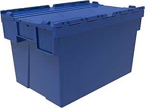 1 x de colores adjunta Lidded Caja de plástico 65 litros – rojo, azul o