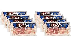 NOS Gourmet Kitchn Kirkland Signature Premium Sliced Bacon - Naturally Hickory Smoked - 8 Total Packages of 1 Lb Each Package - Bulk Size, 2 Pack