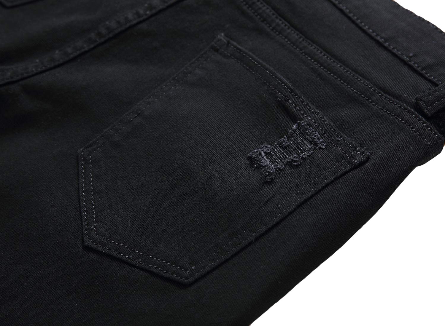 Baylvn Men's Casual Ripped Printed Denim Shorts Slim Fit Summer Beach Jeans Shorts