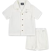 Hurley Baby and Toddler Boys' Short Sleeve Button Up Shirt and Shorts 2-Piece Outfit Set