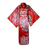 Women Japanese Kimono Robe Sweet Floral Patten
