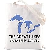 FOTAP Michigan Trip Gift Tote Bag - Michigan State Eco Tote (Great Lakes)