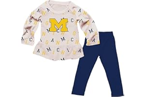 Wes and Willy Infant and Toddler Little Girls College Team All Over Logo Outfit