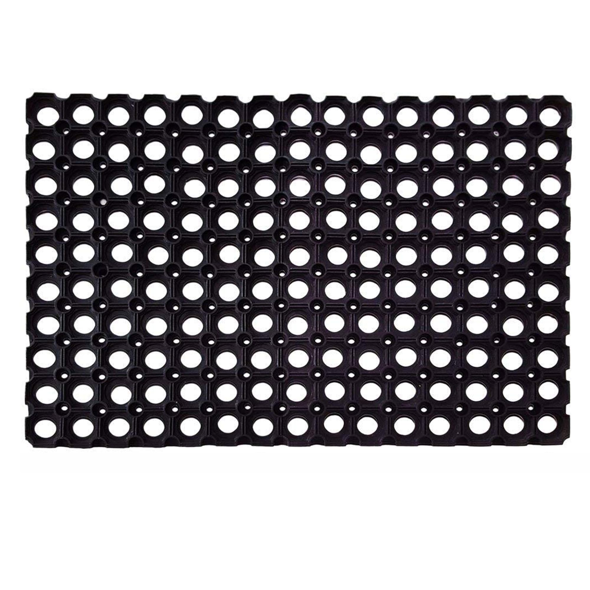 Hieftan Rubber Door Mat Non Slip Dirt Trapper Heavy Duty Hollow Drainage Doormat for Outdoor Indoor Entrance Waterproof Washable Anti Fatigue Floor Mat for Kitchen Garden