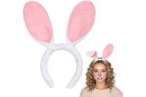 Etercycle Bunny Ears Headband, Easter Cute Rabbit Ear Headbands For Women, Halloween Cosplay Bendable Furry Head Band
