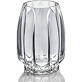 Glass Vase for Flowers - Hand Blown Flower Vase for Centerpieces, Wide Mouth Vase for Bouquets, Eucalyptus, Pampas Grass - Home Decor, Farmhouse, Dining Table