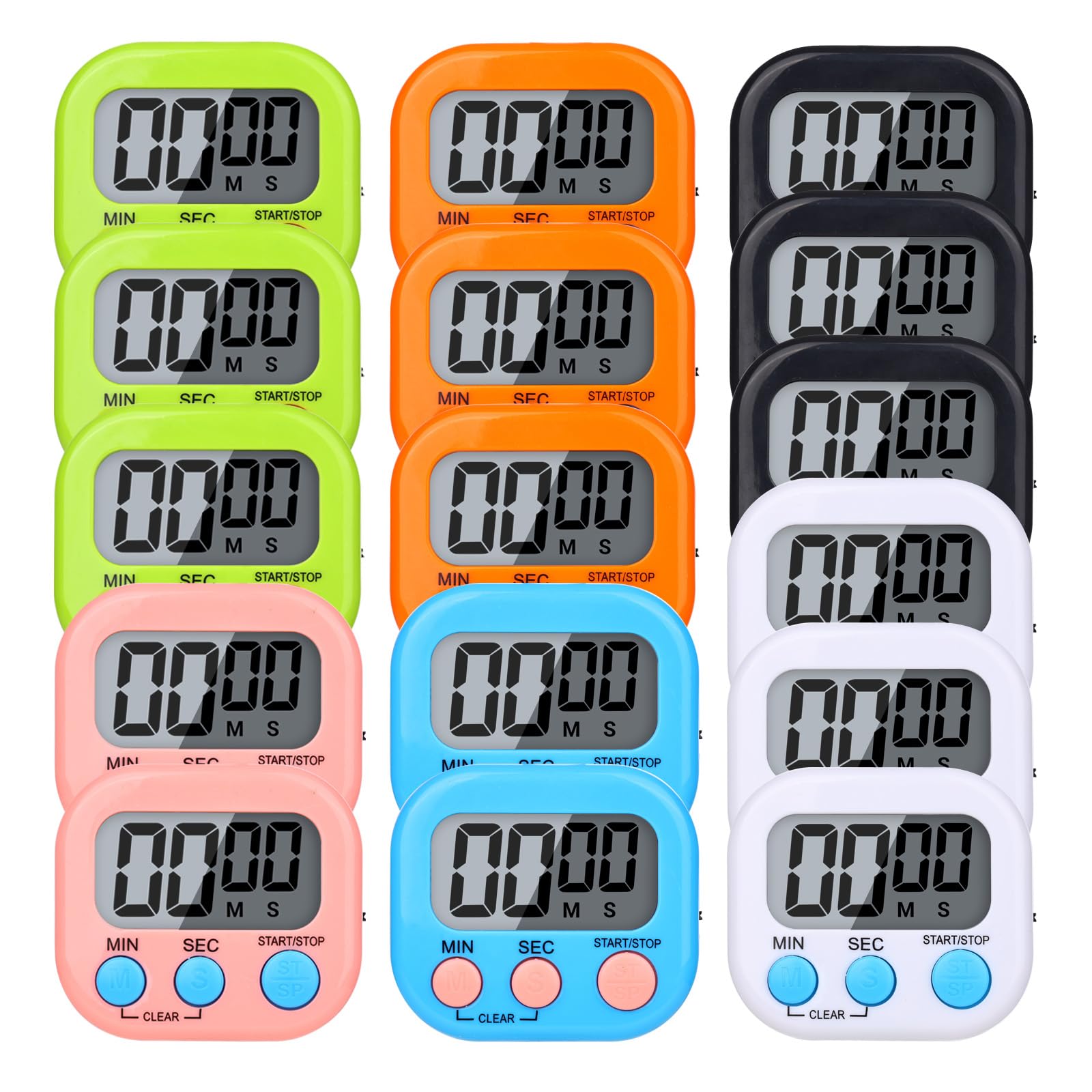 Photo 1 of 16 Packs Digital Timer Multi-Function Electronic Timers for Classroom Small Magnetic Countdown Stopwatch Mini Loud Alarm Stop Clock for Kitchen Cooking Games Meeting Study Work Baking Sports Office