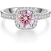 YSDD 1 Carat Peacock Blue Moissanite Engagement Ring for Women D Color VVS1 Clarity Moissanite 925 Sterling Silver Promise Eternity Rings