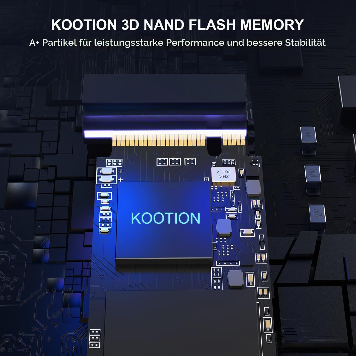 KOOTION SSD 1TB Nvme SSD PCIe 4.0 Interne Festplatte 5200MB/s Lesen, 4500MB/s Schreiben, 1 TB SSD 3D NAND Flash Interne Solid-State-Laufwerk für PS5, Programme, Gaming und Videoschnitt 3